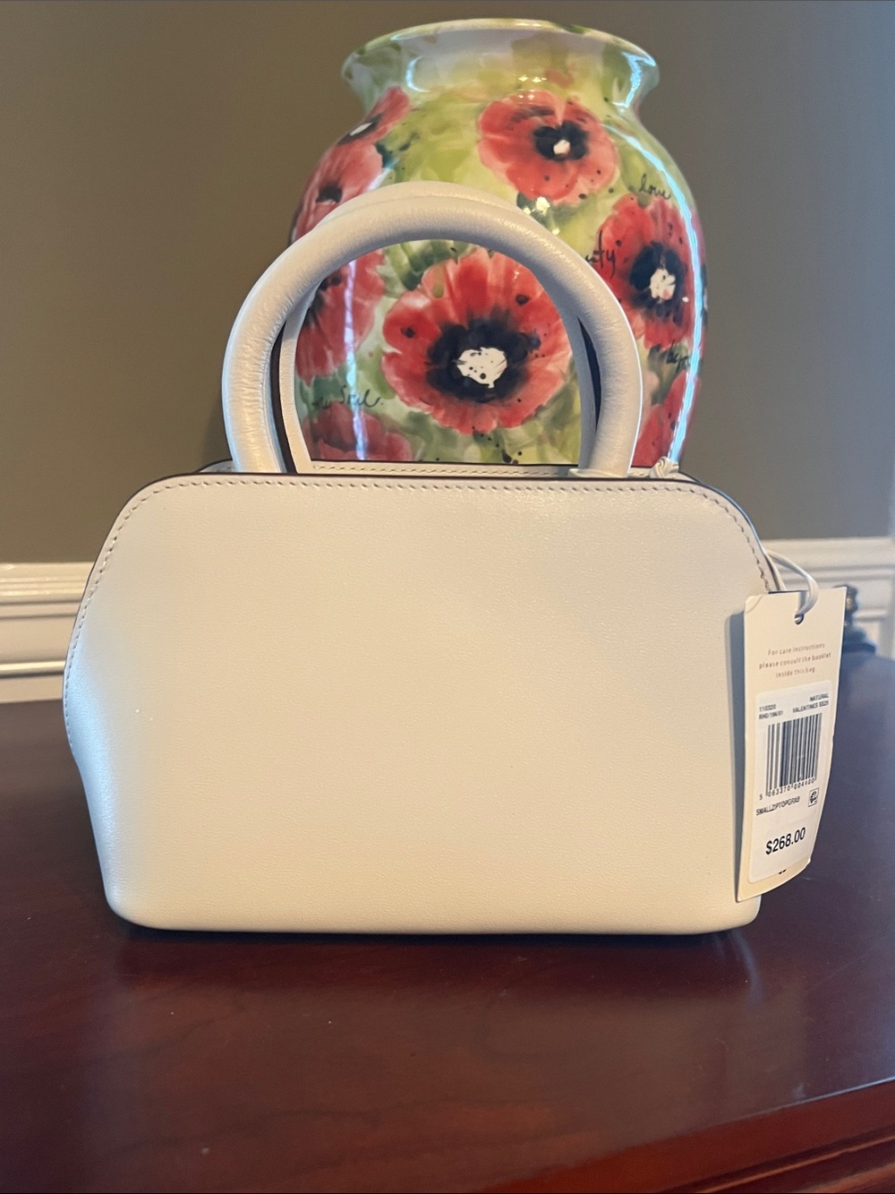 RADLEY LONDON Cream Satchel with Red Heart Appliqués - Picture 8 of 12